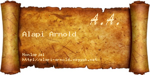 Alapi Arnold névjegykártya